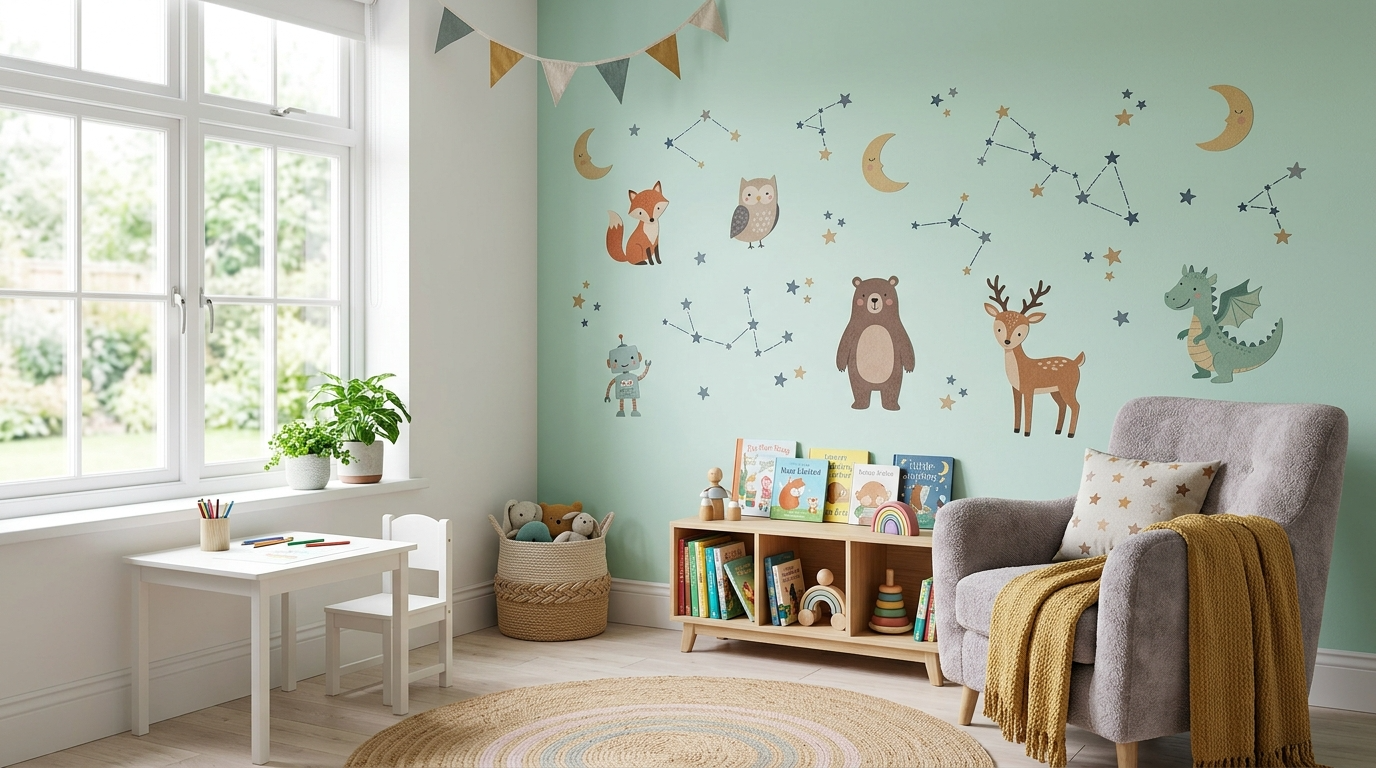 Use labeled zones so kids know where things go